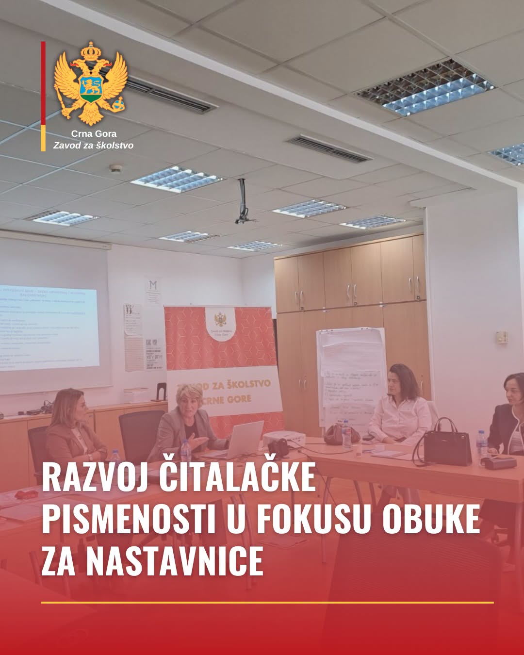 Obuka „Implementacija PIRLS i PISA zadataka čitalačke pismenosti na Predmetni program iz Crnogorskog-srpskog, bosanskog, hrvatskog jezika i književnosti“